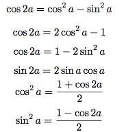 formules de duplication trigonométrique