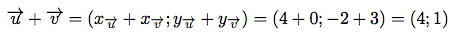 exemple de calcul de la somme de deux vecteurs
