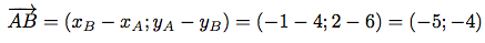 exemple de calcul de coordonnées d'un vecteur