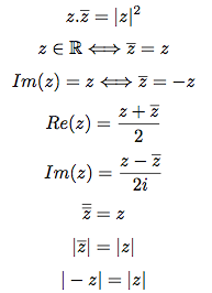 propriétés des nombres complexes