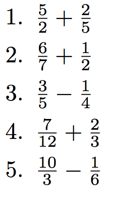 addition et soustraction de fraction
