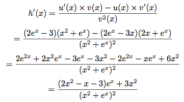 dérivée d'une fonction avec des exponentielles
