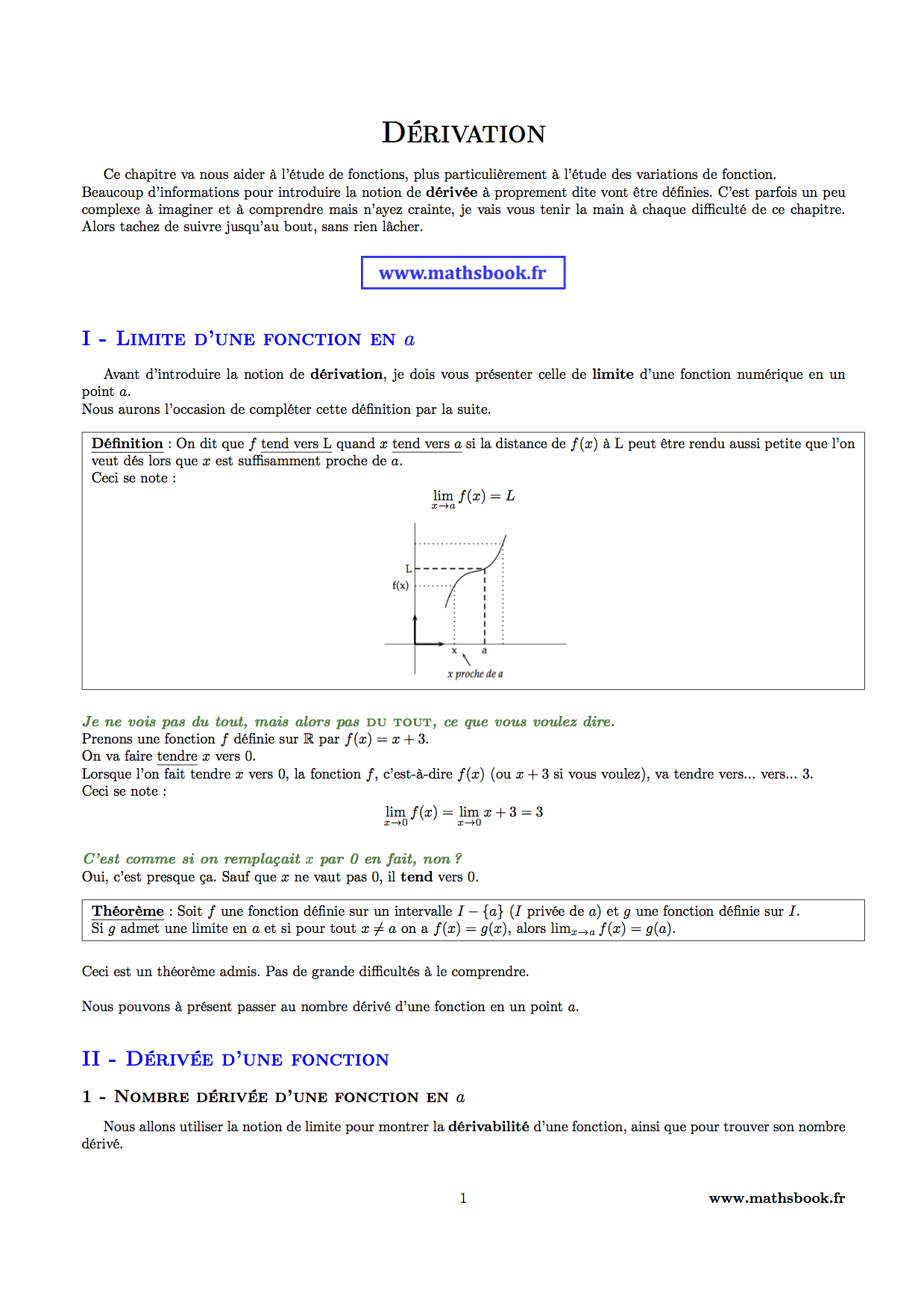 limite fonction en a