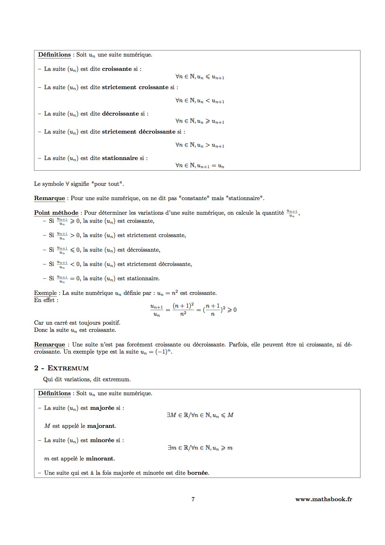 variations suite numerique