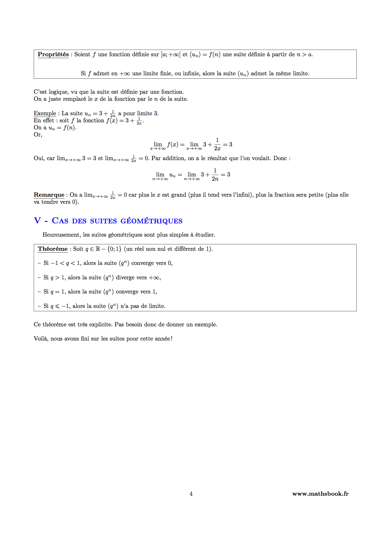 limite suite geometrique