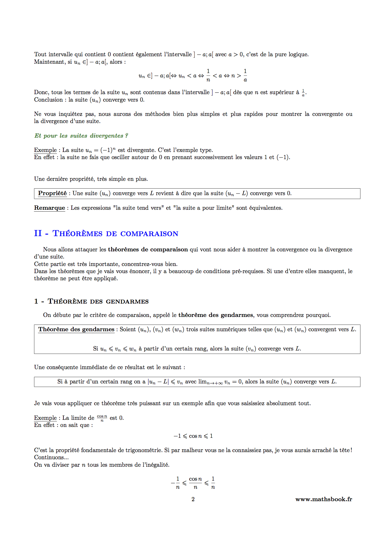 theoreme des gendarmes suites