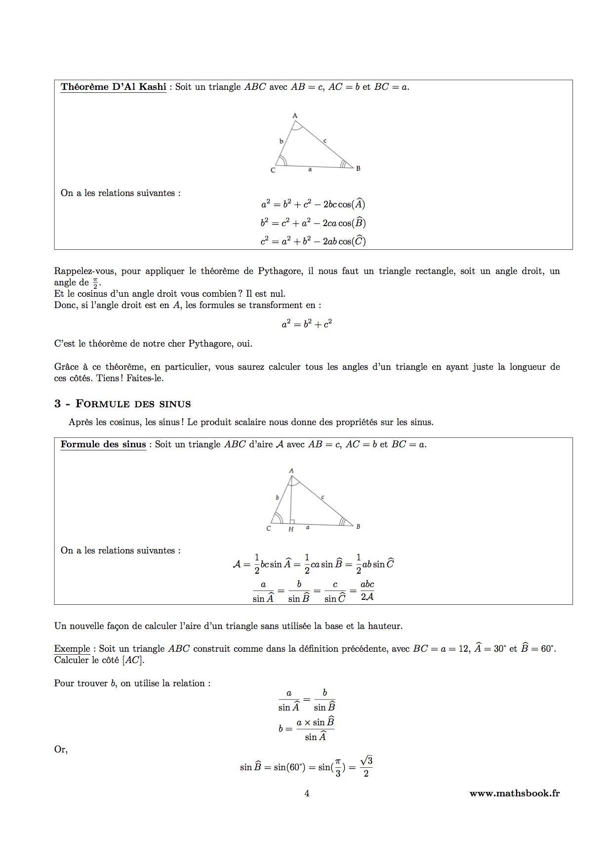 formule des sinus