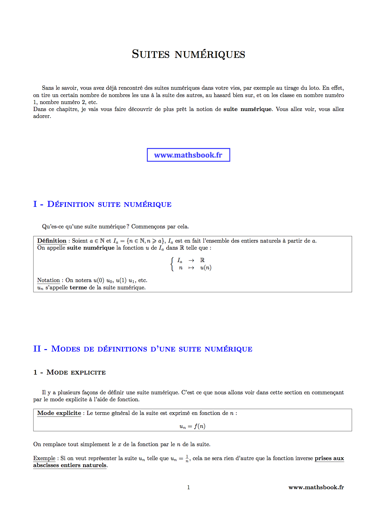 definition suite numerique