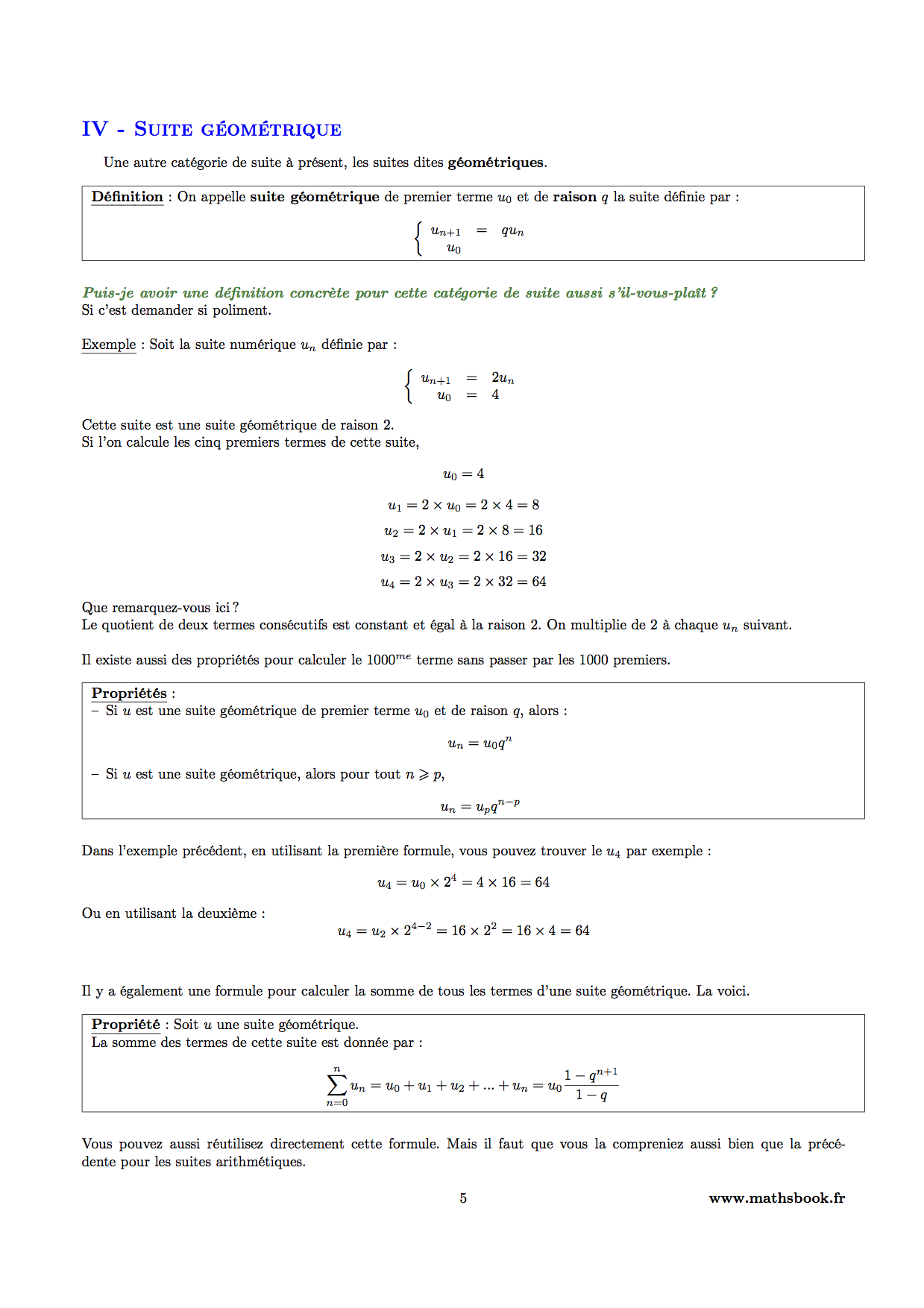 suite geometrique