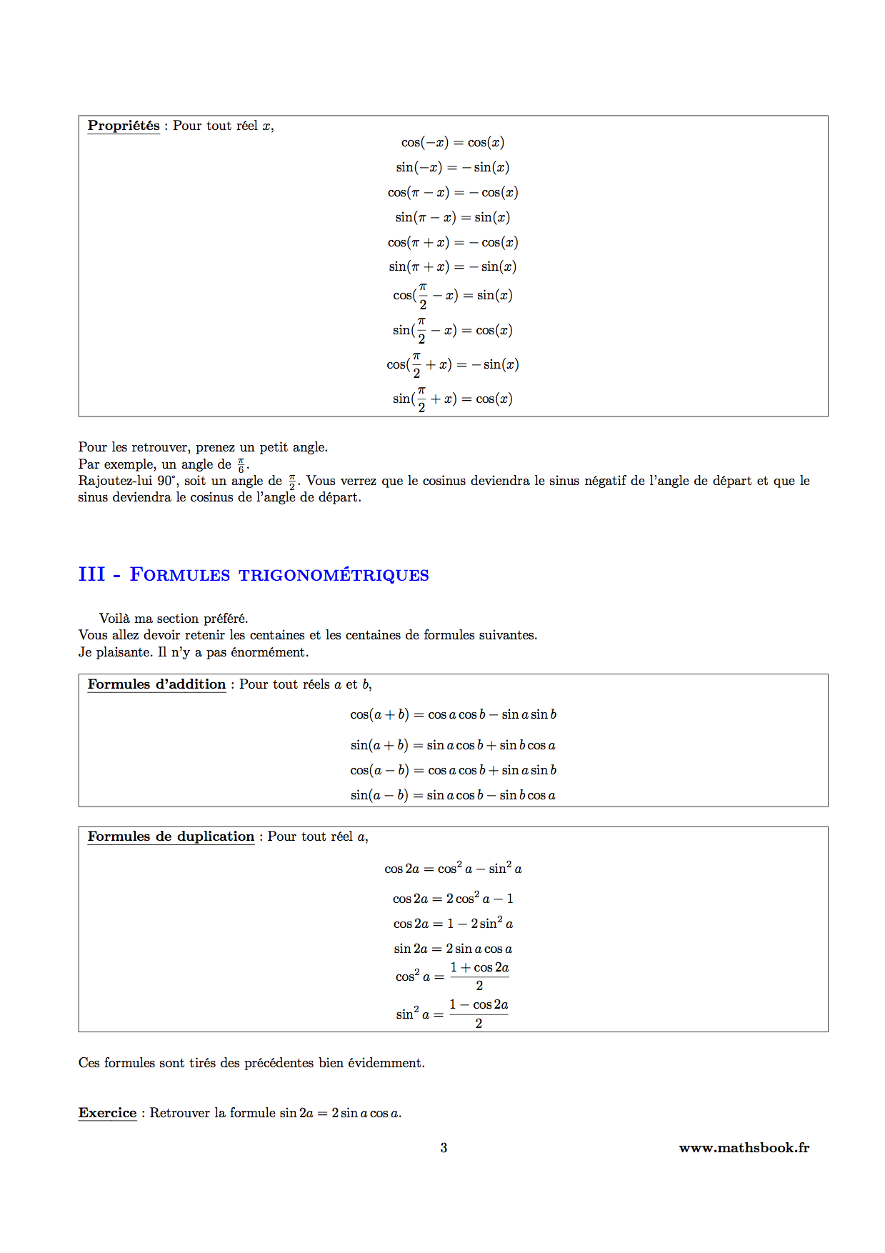 trigonometrie cours pdf