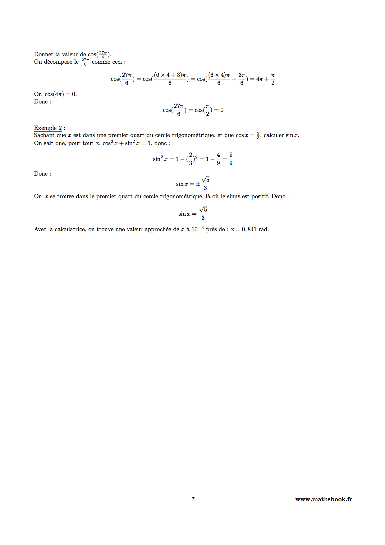 fonctions trigonometriques equations