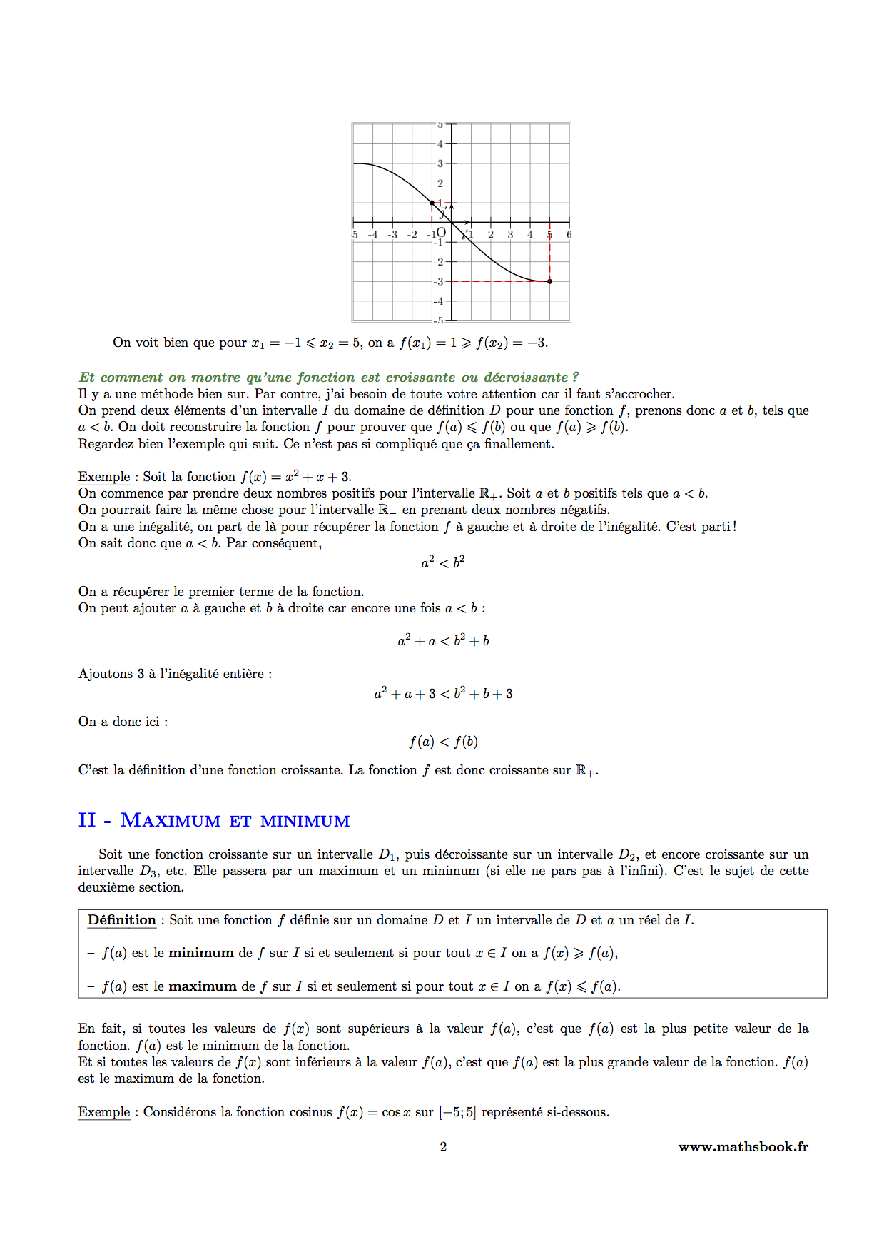 maximum et minimum fonction