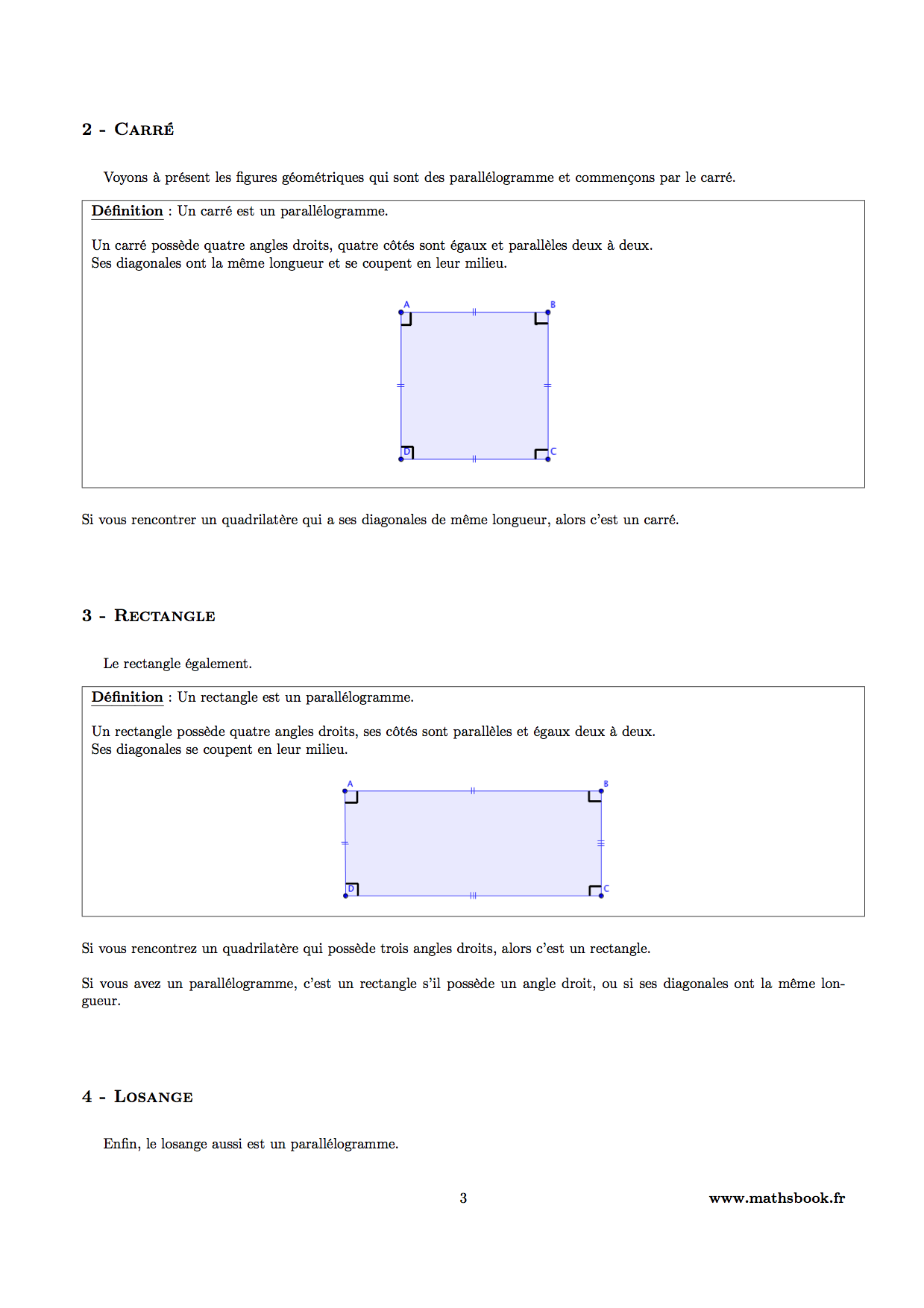 carre rectangle losange