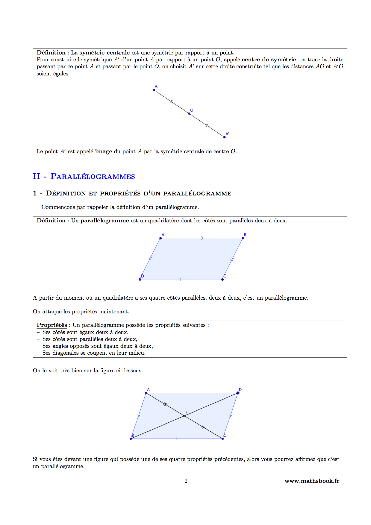 parallelogrammes definition et proprietes