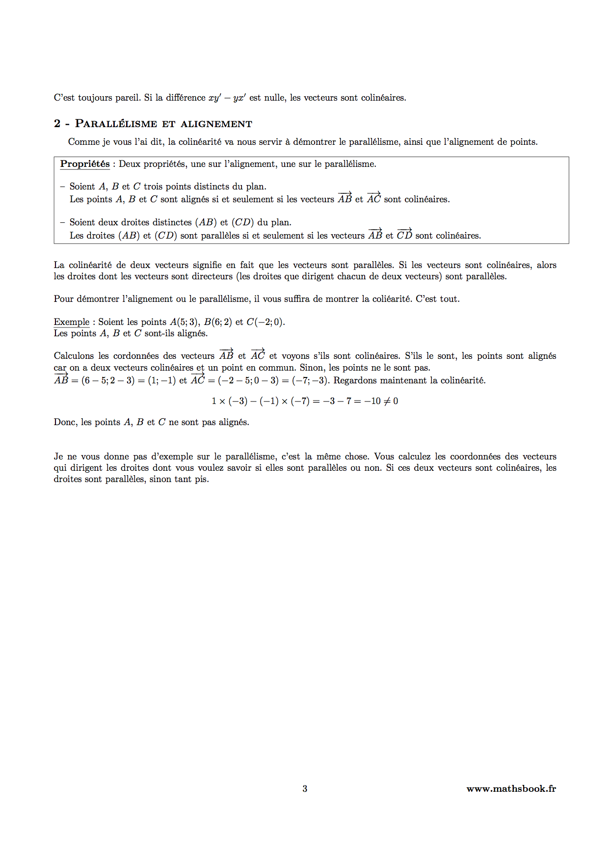 colinearite definition proprietes