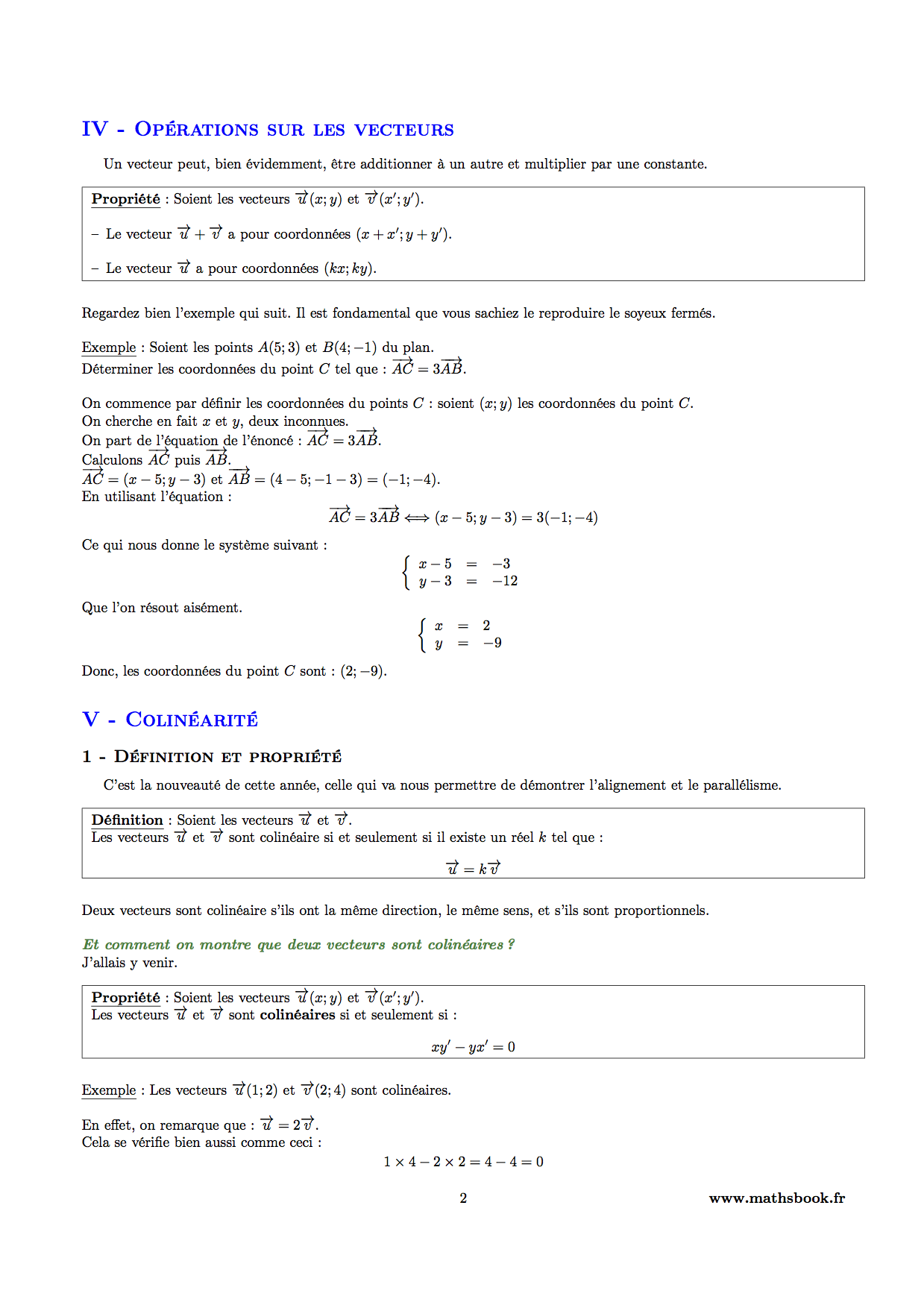 longueur vecteur operations