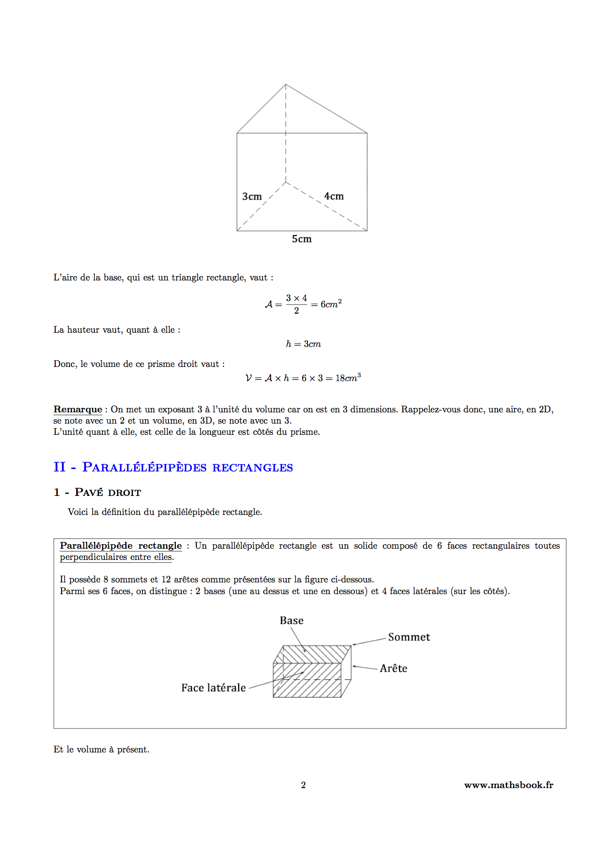 parallelepipede rectangle pave droit