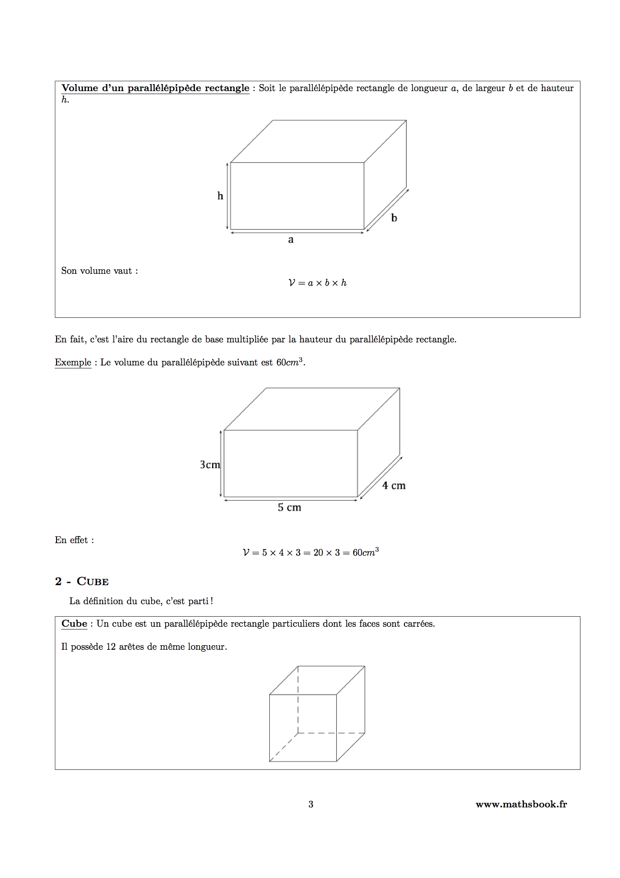 pave droit et cube