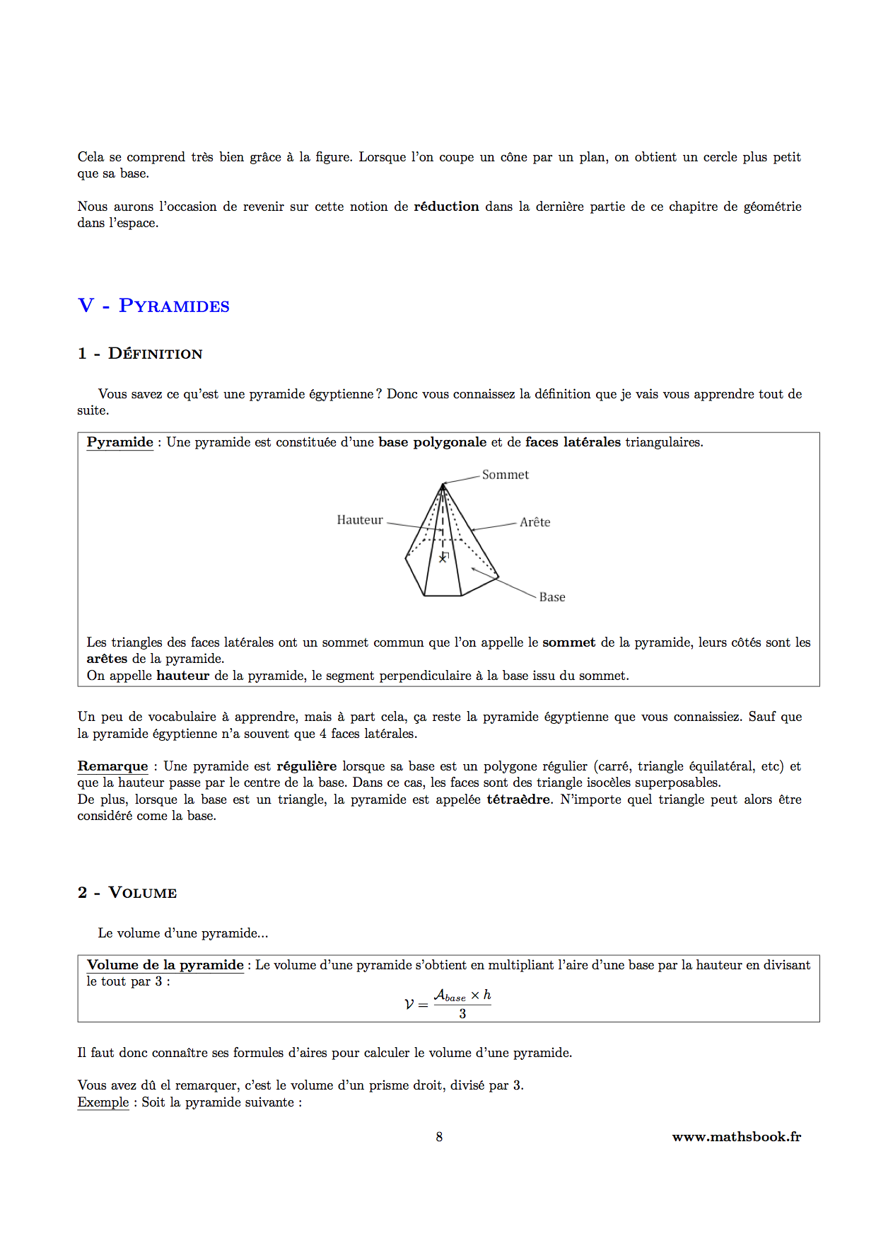 pyramide definition volume