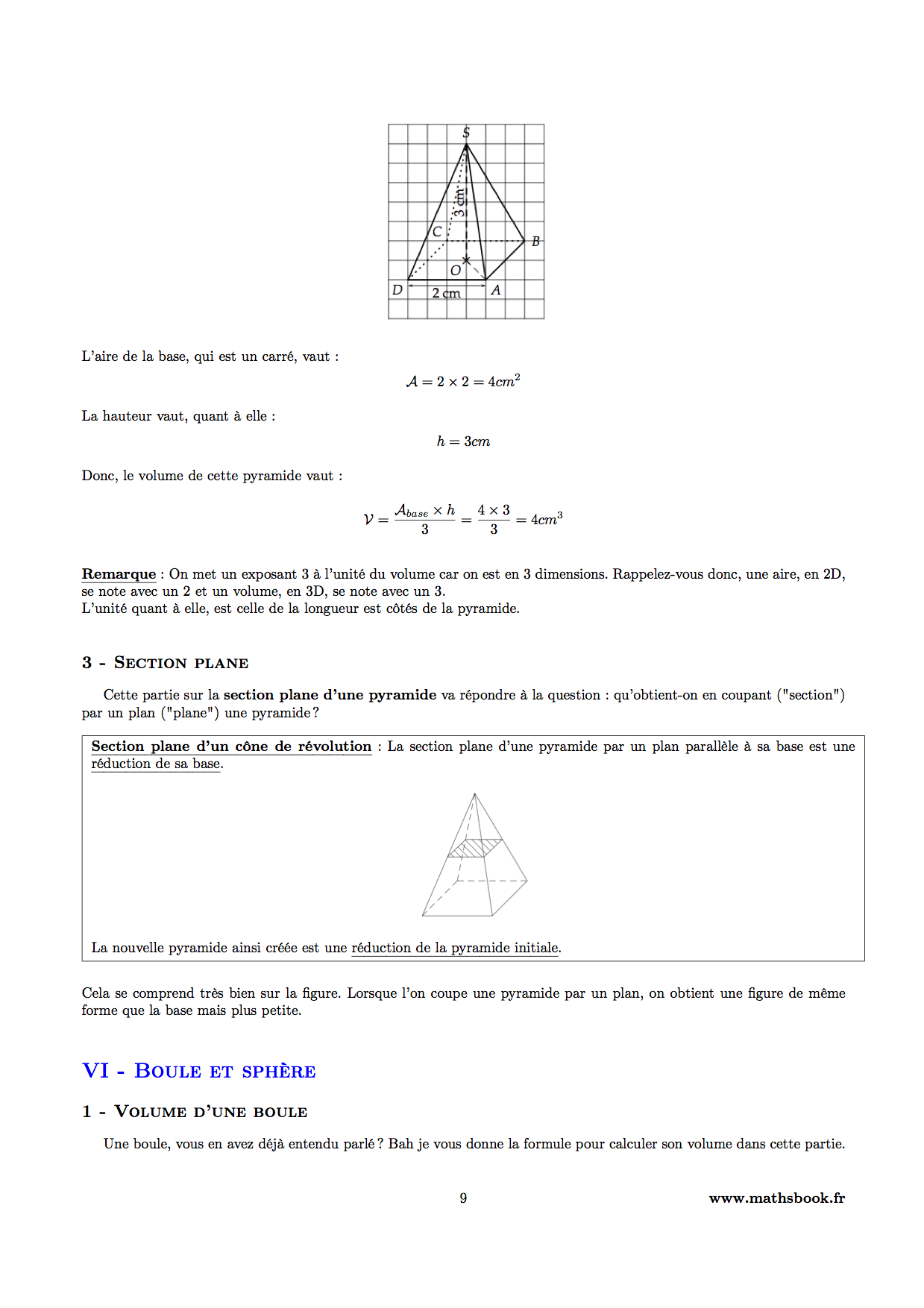 pyramide section plane