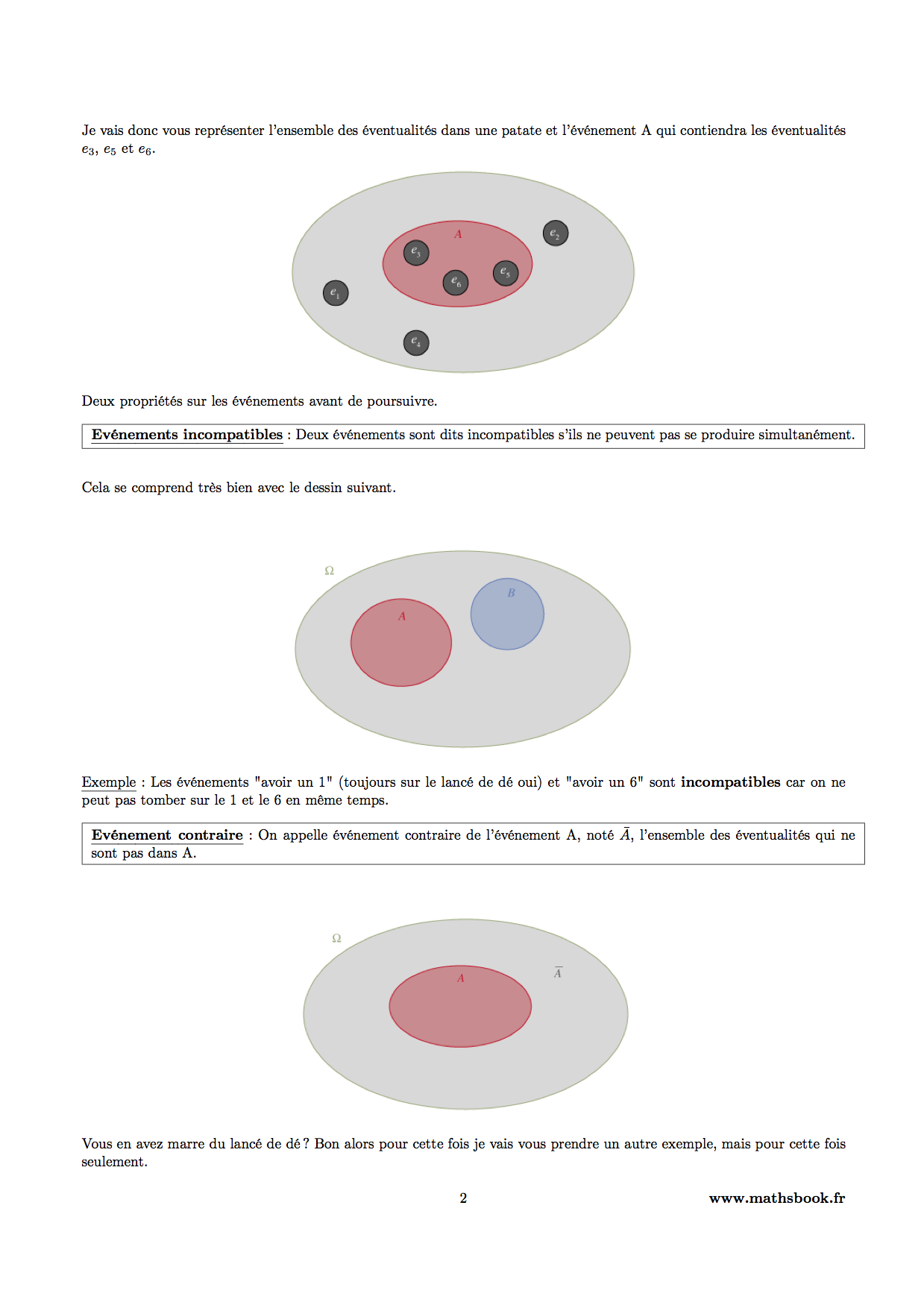 evenements incompatibles contraires