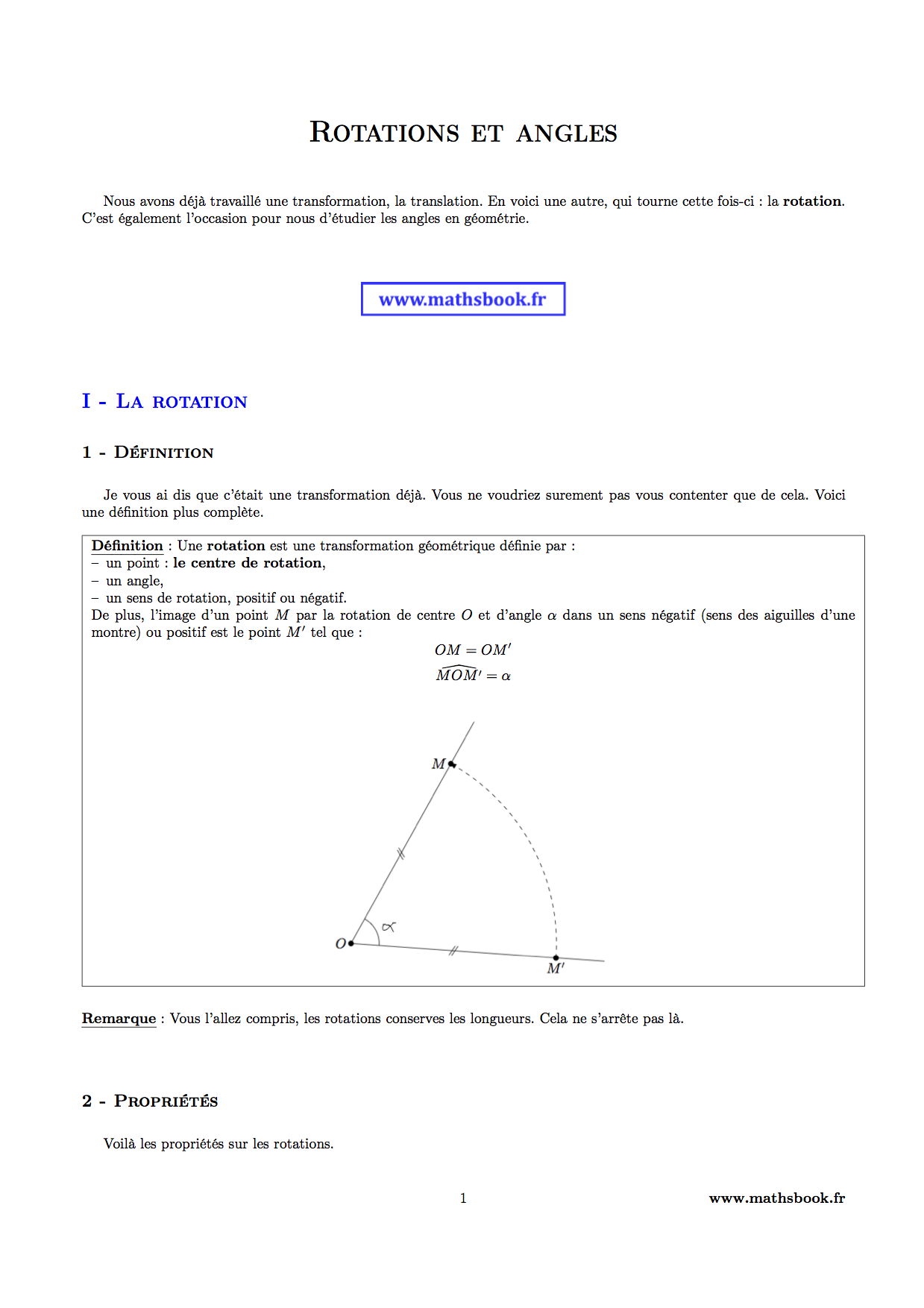 rotation definition proprietes