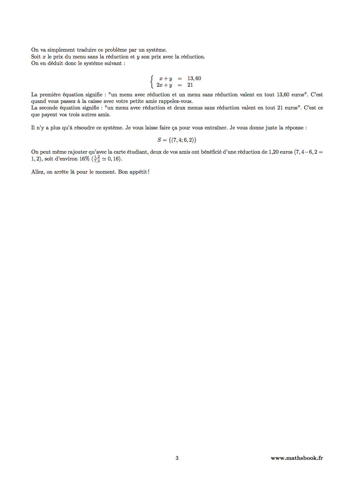 probleme systeme equations