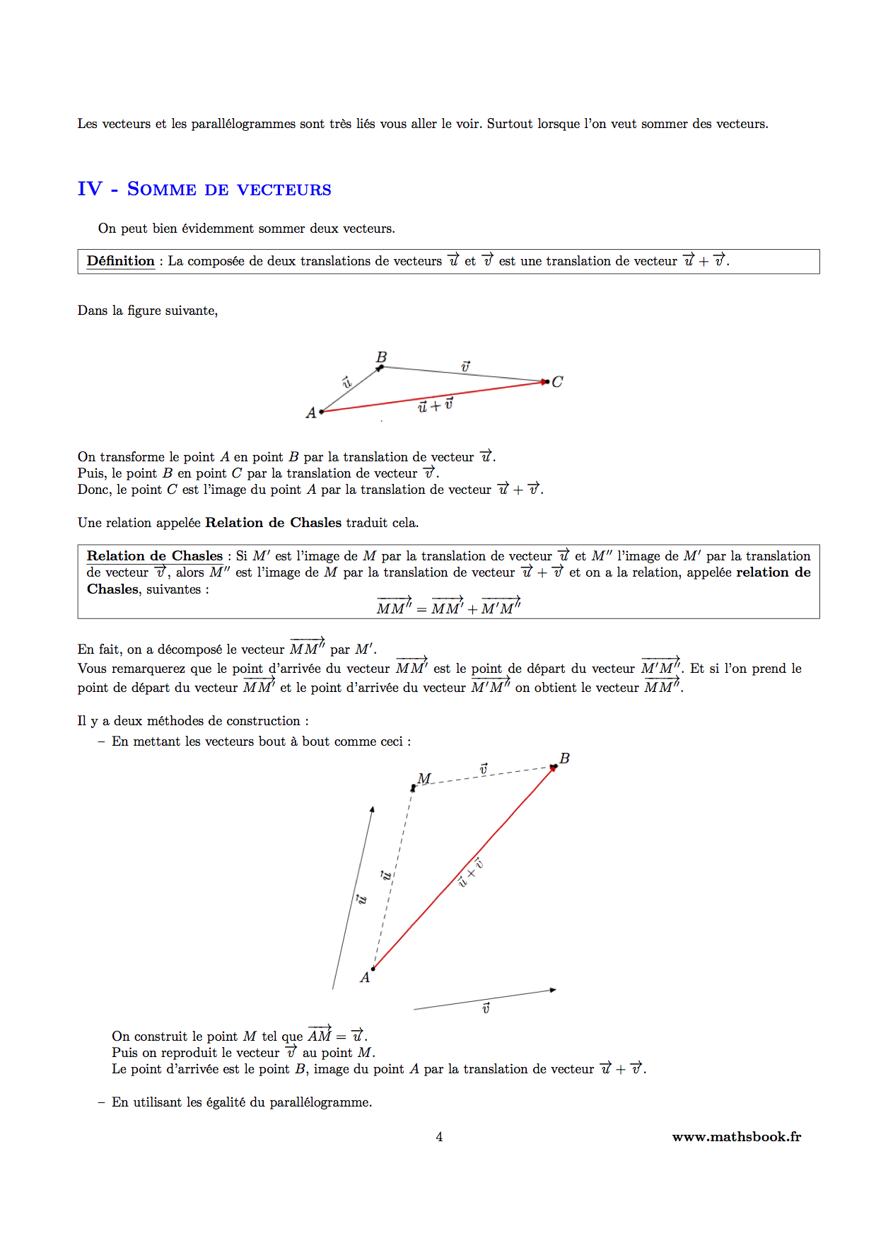 sommes de vecteurs