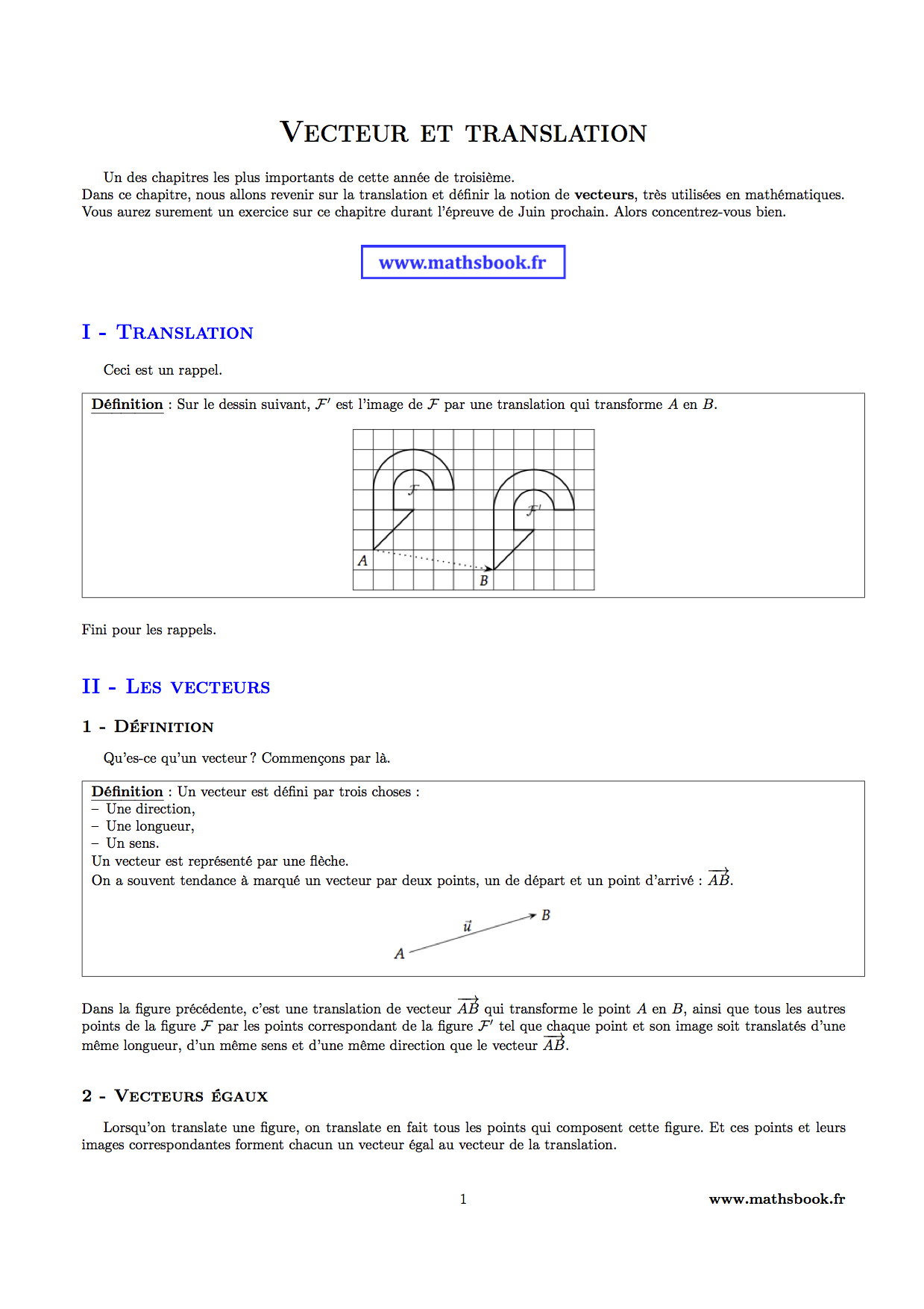 translation vecteurs definition