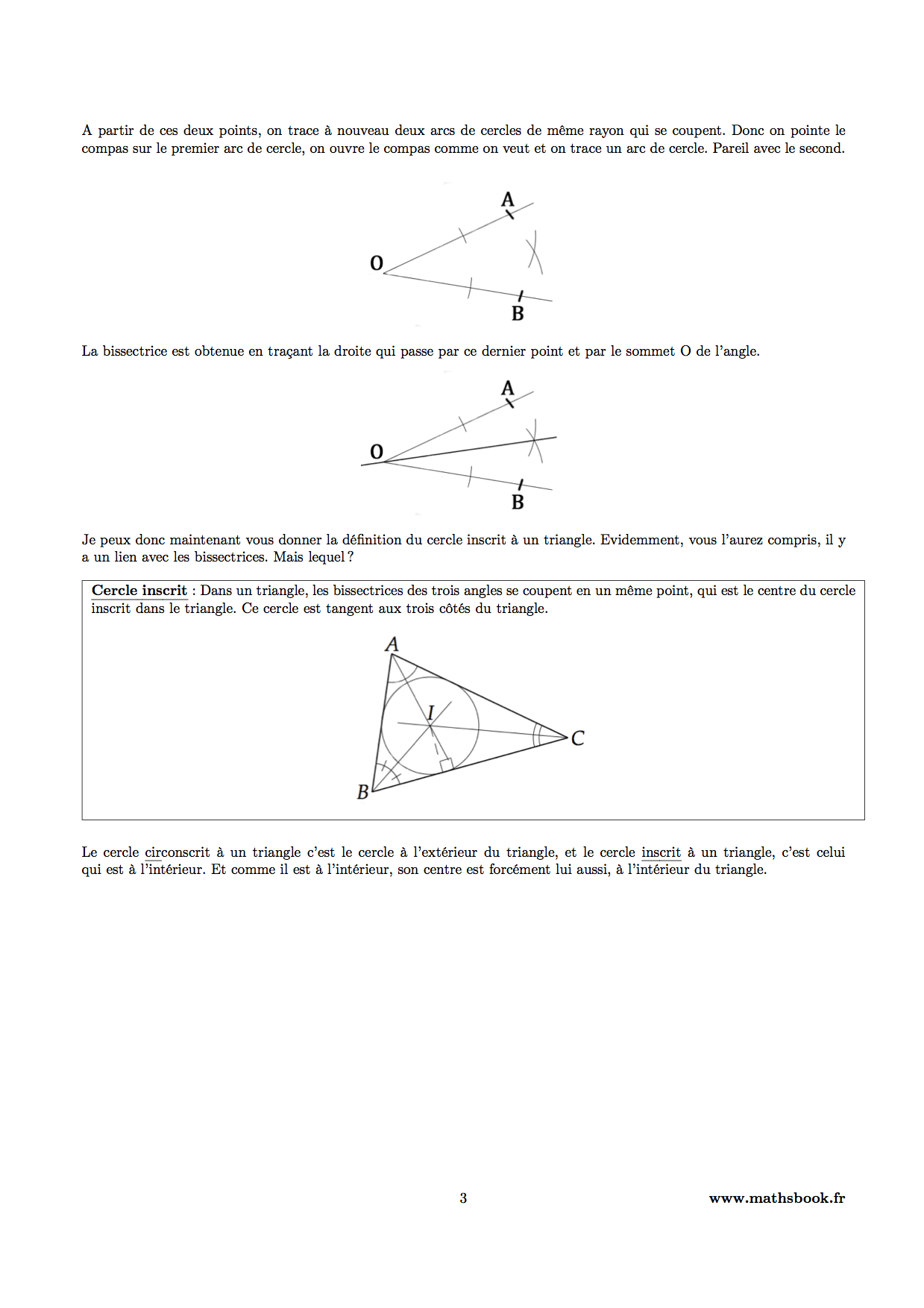 cercle inscrit bissectrice