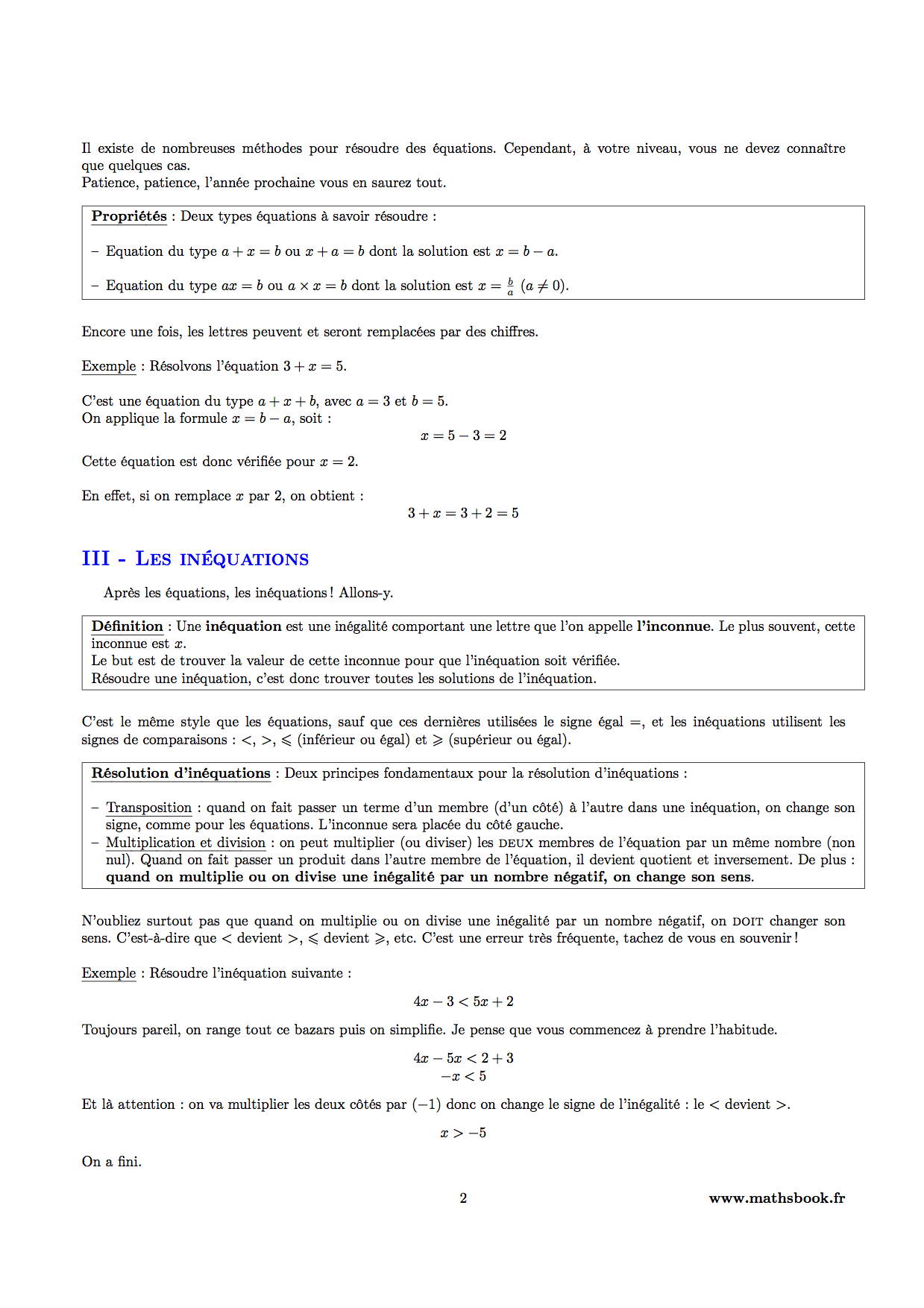 equations inequations