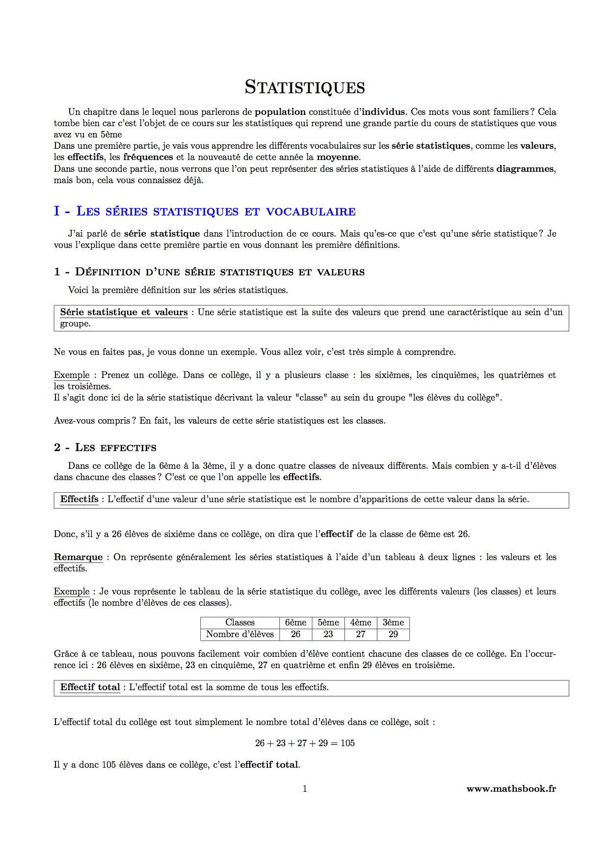 statistiques definitions effectifs