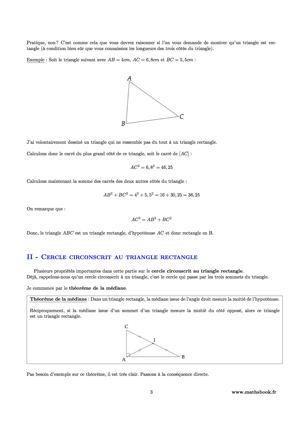 reciproque du theoreme de pythagore