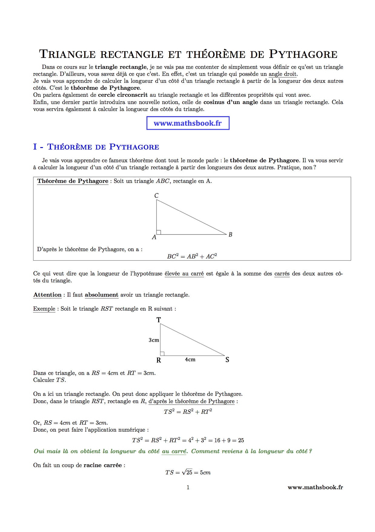 theoreme de pythagore