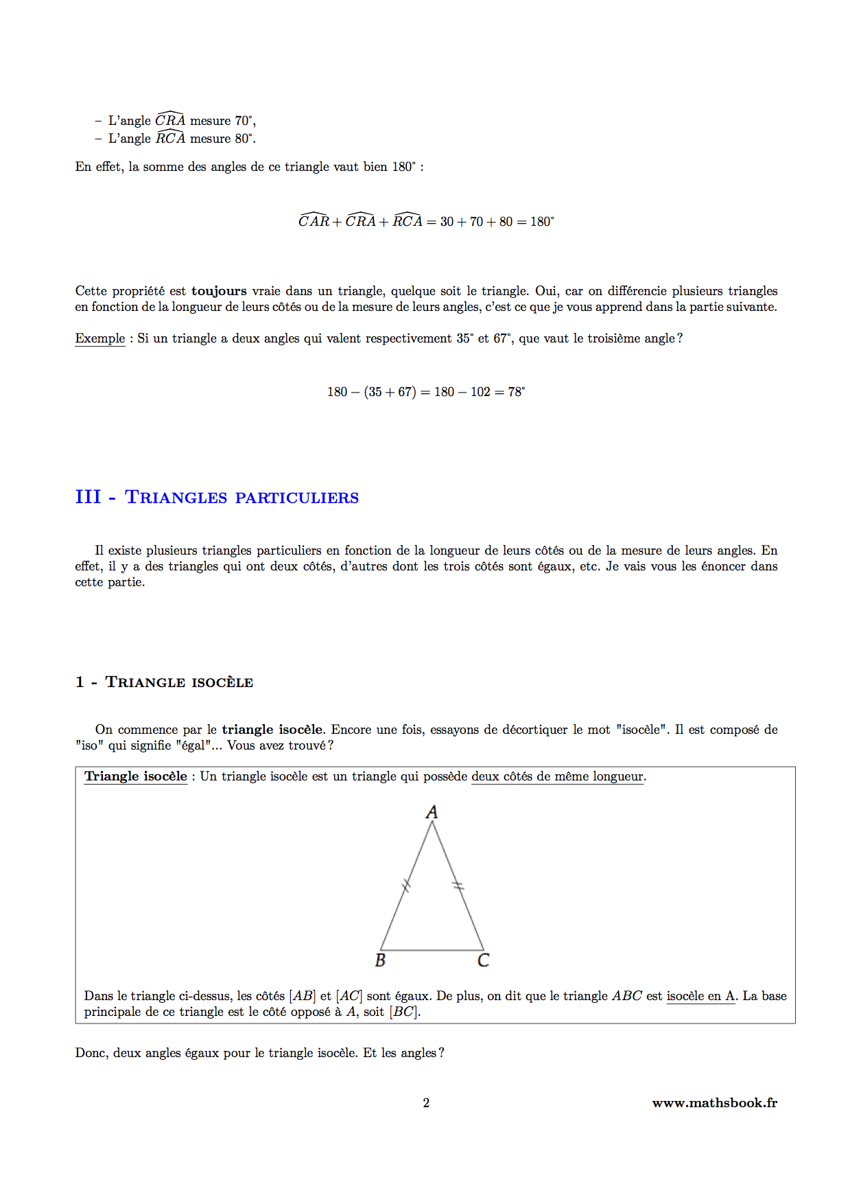 triangle isocele