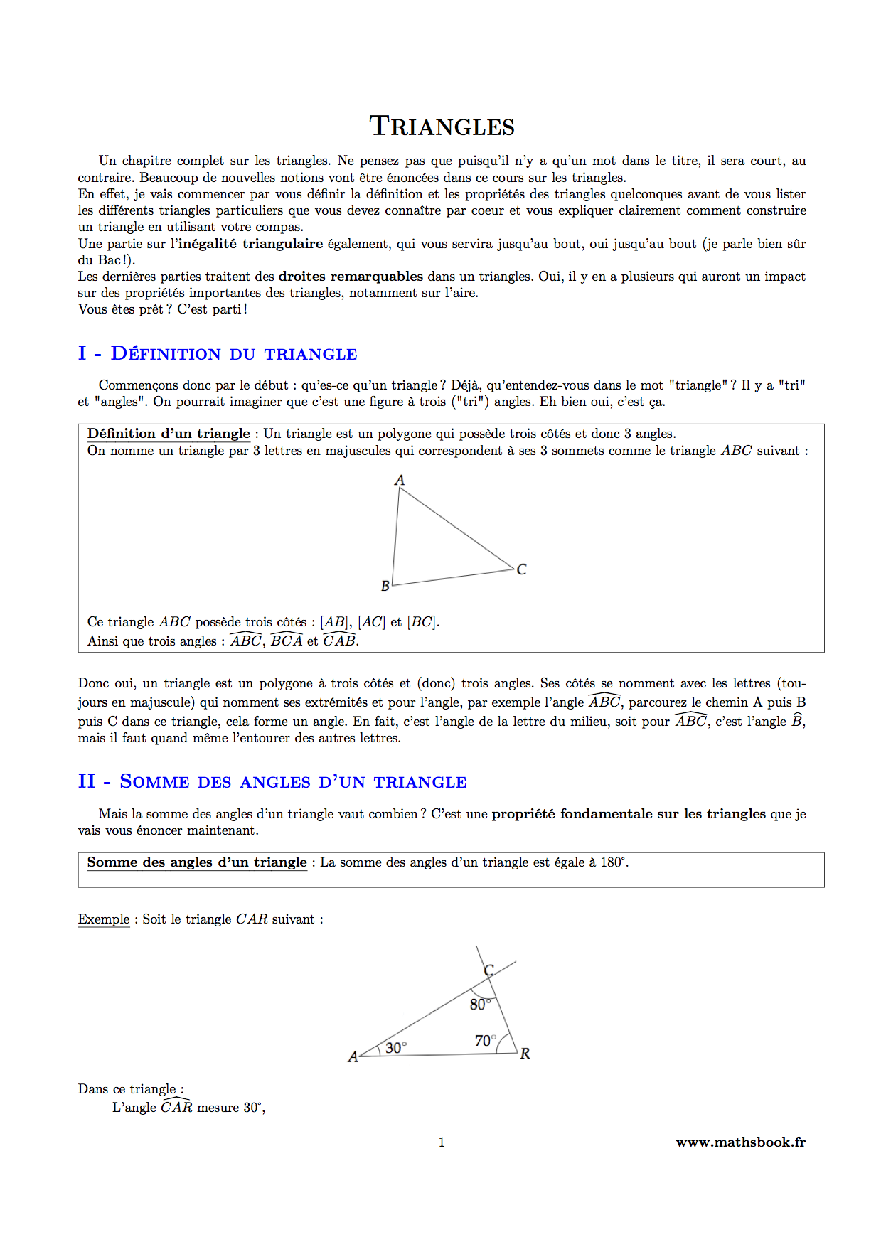 triangles somme des angles