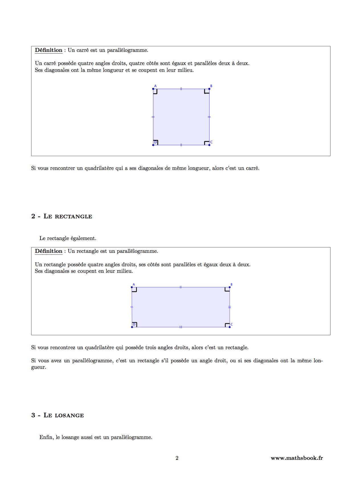 carre rectangle losange