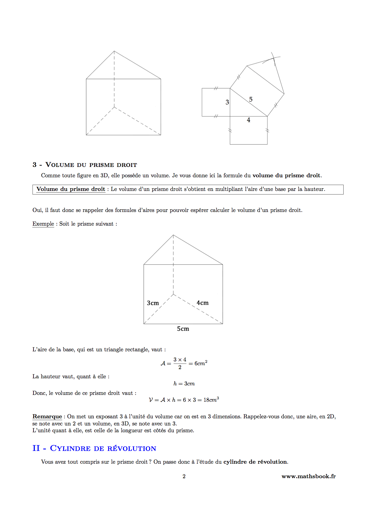 prisme droit volume