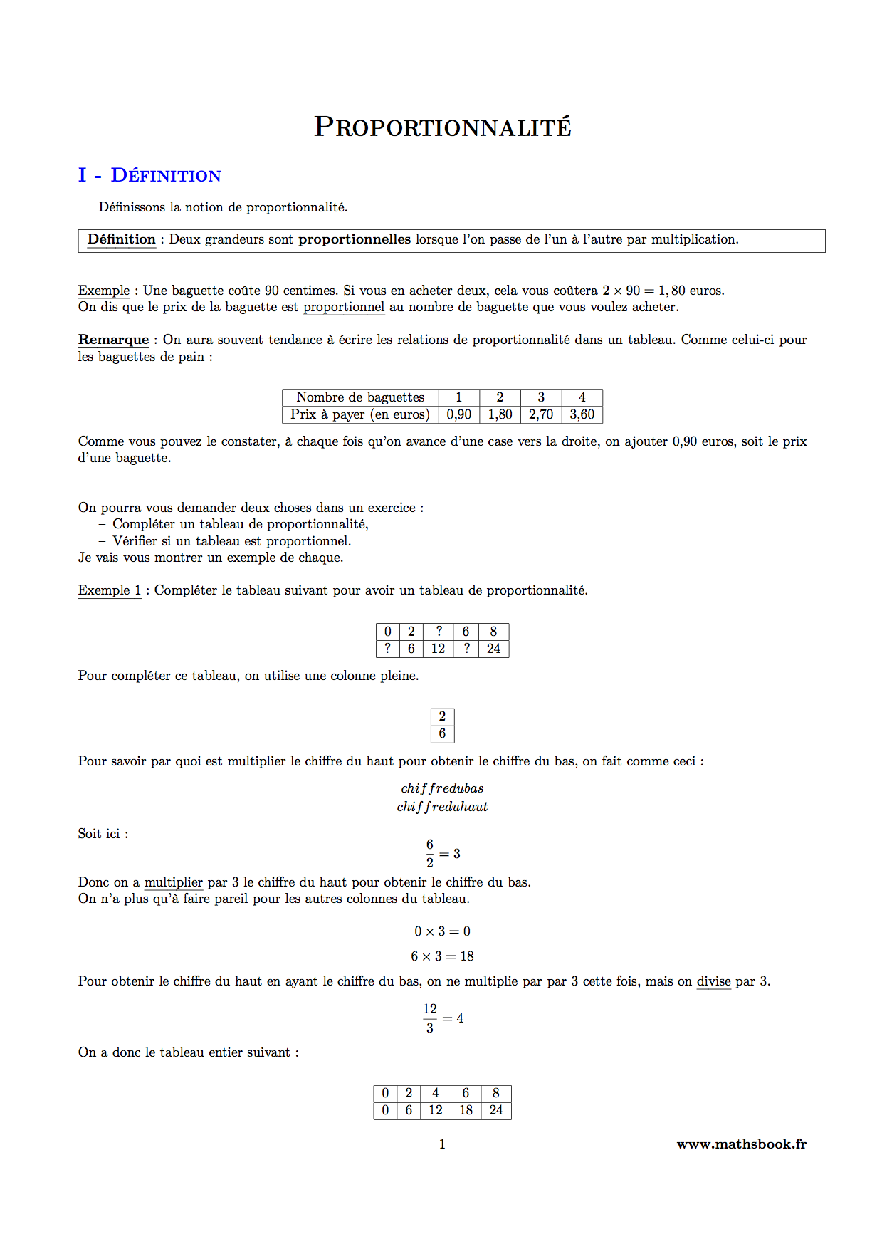 proportionnalite definition