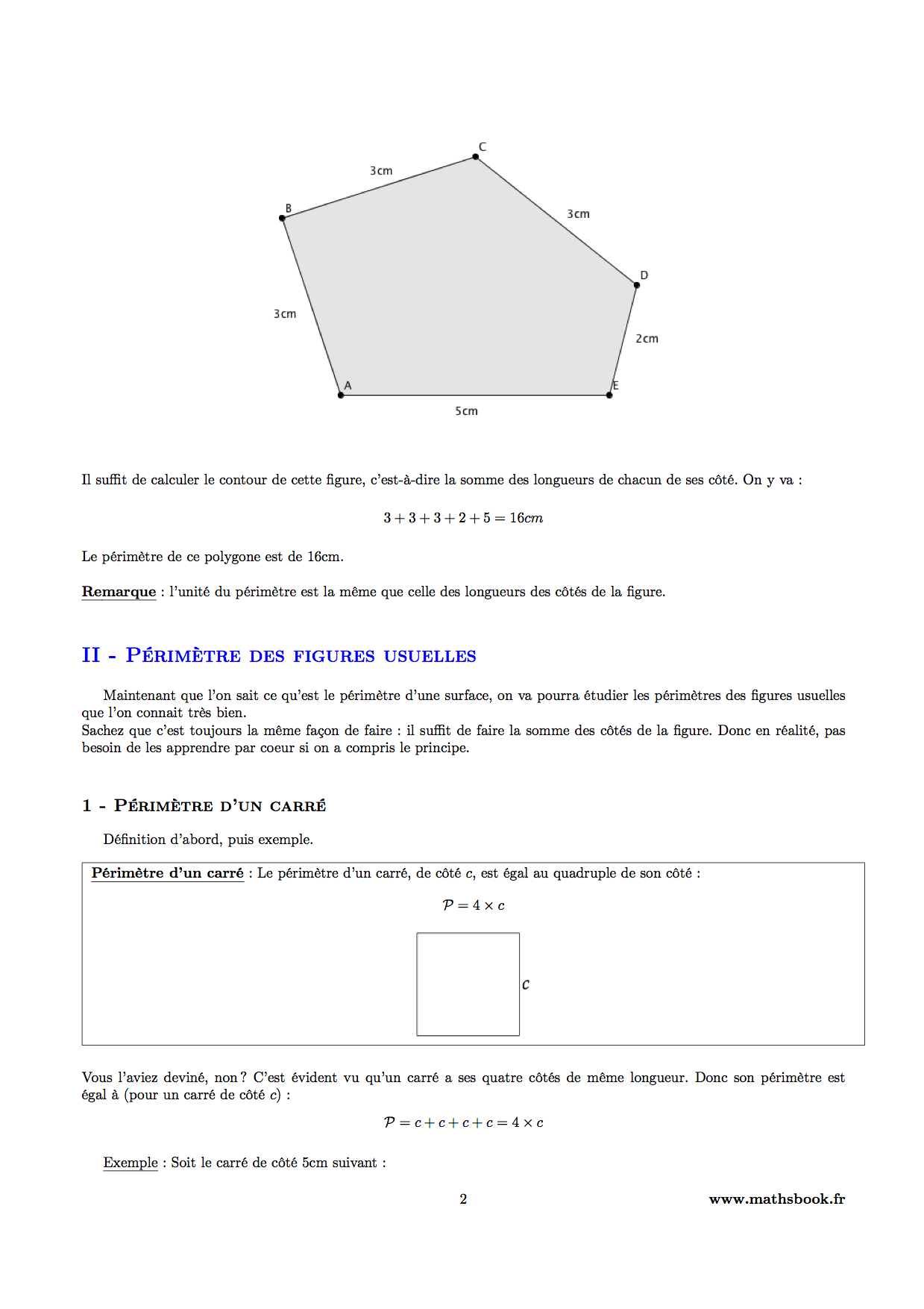 Comment Calculer Le Perimetre D Un Carre Périmètre : Cours PDF à imprimer | Maths 6ème