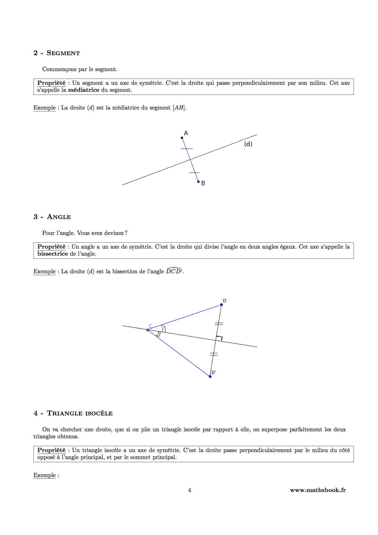 axe symetrie angle segment triangle isocele