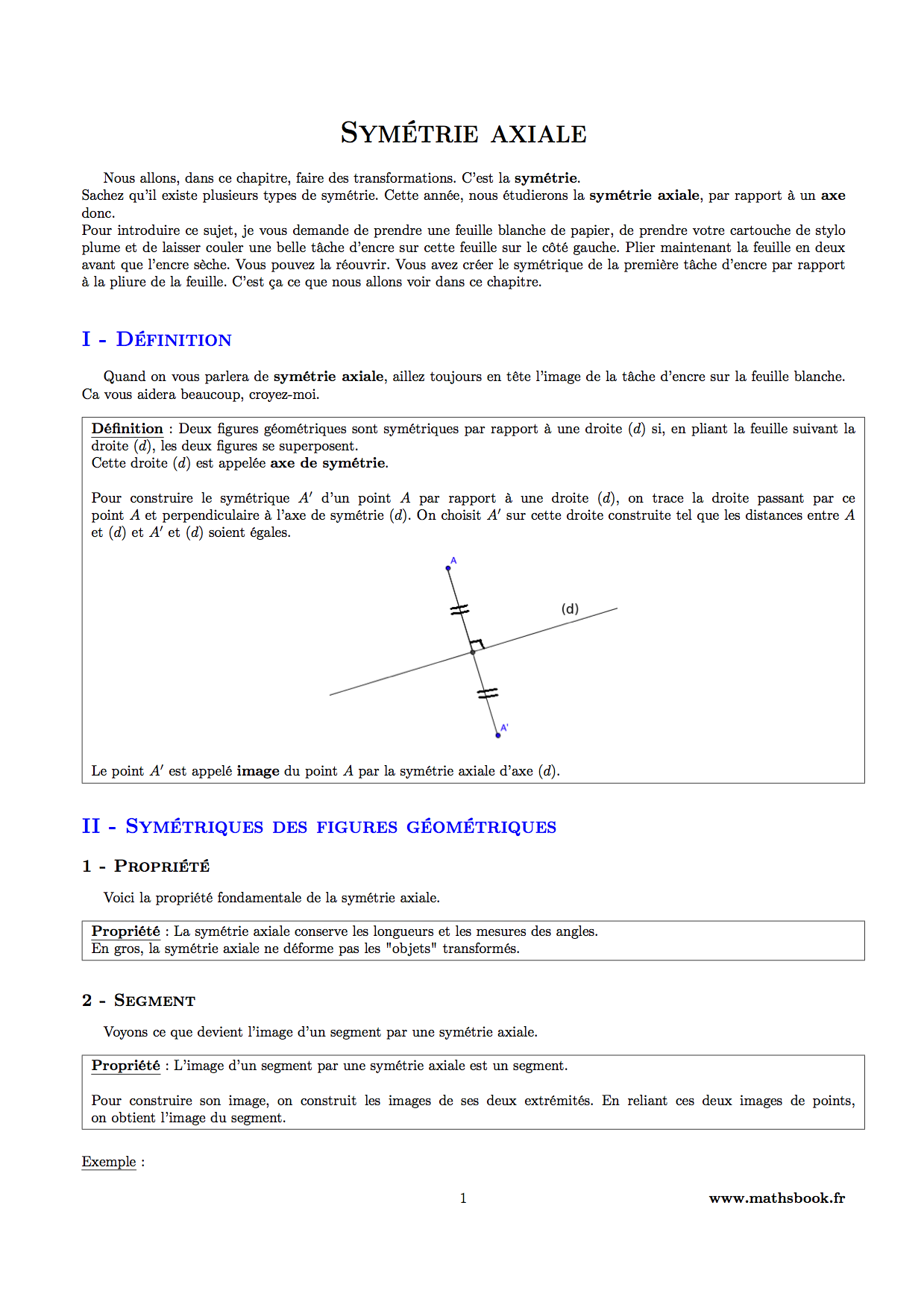 symetrie axiale definition