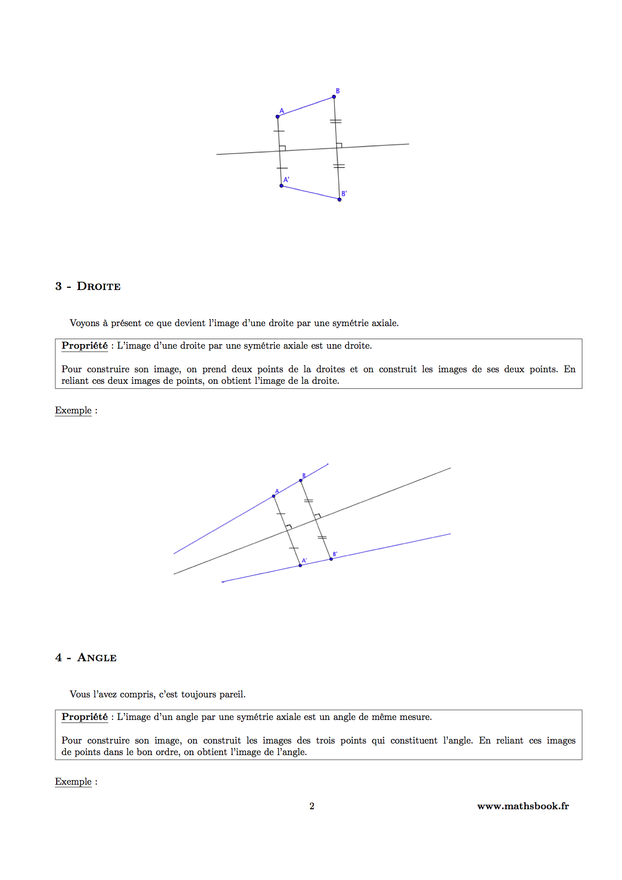 symetrique droite segment angle