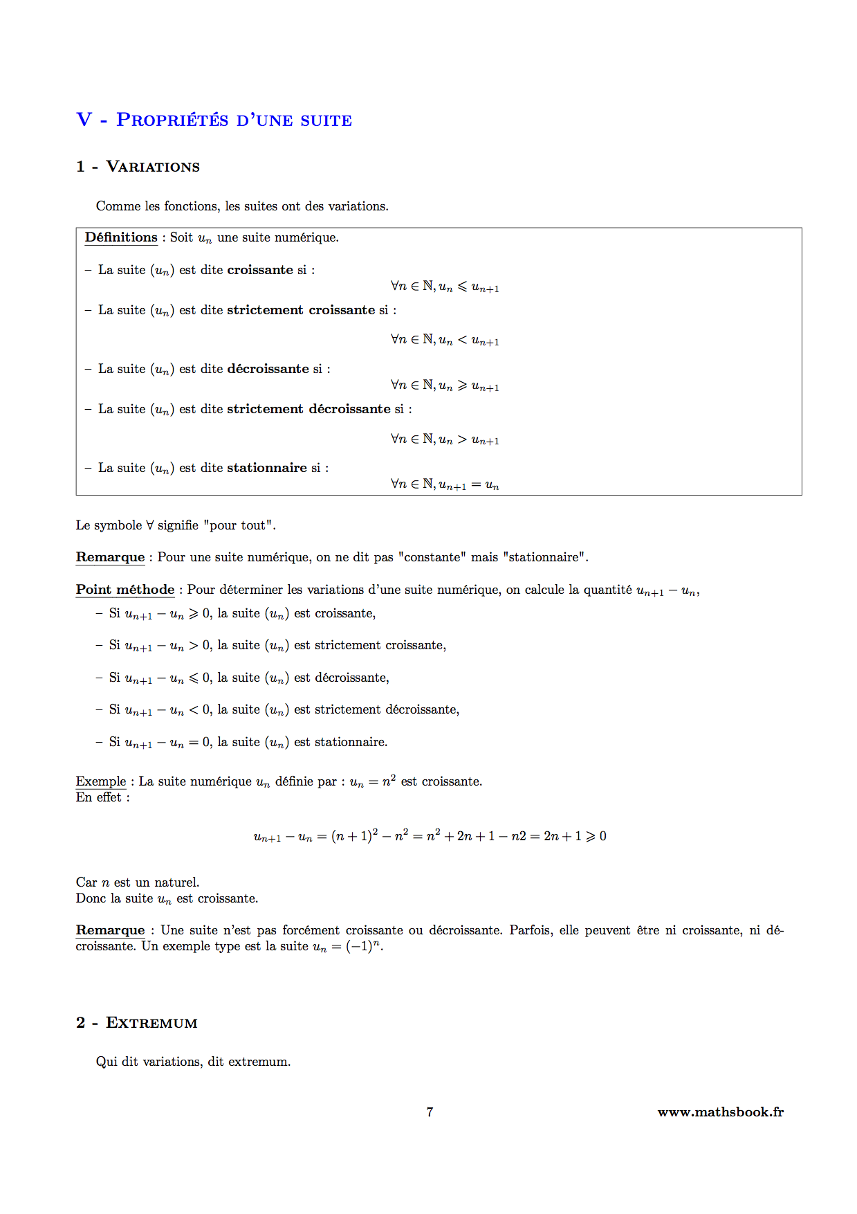 variation suite numerique