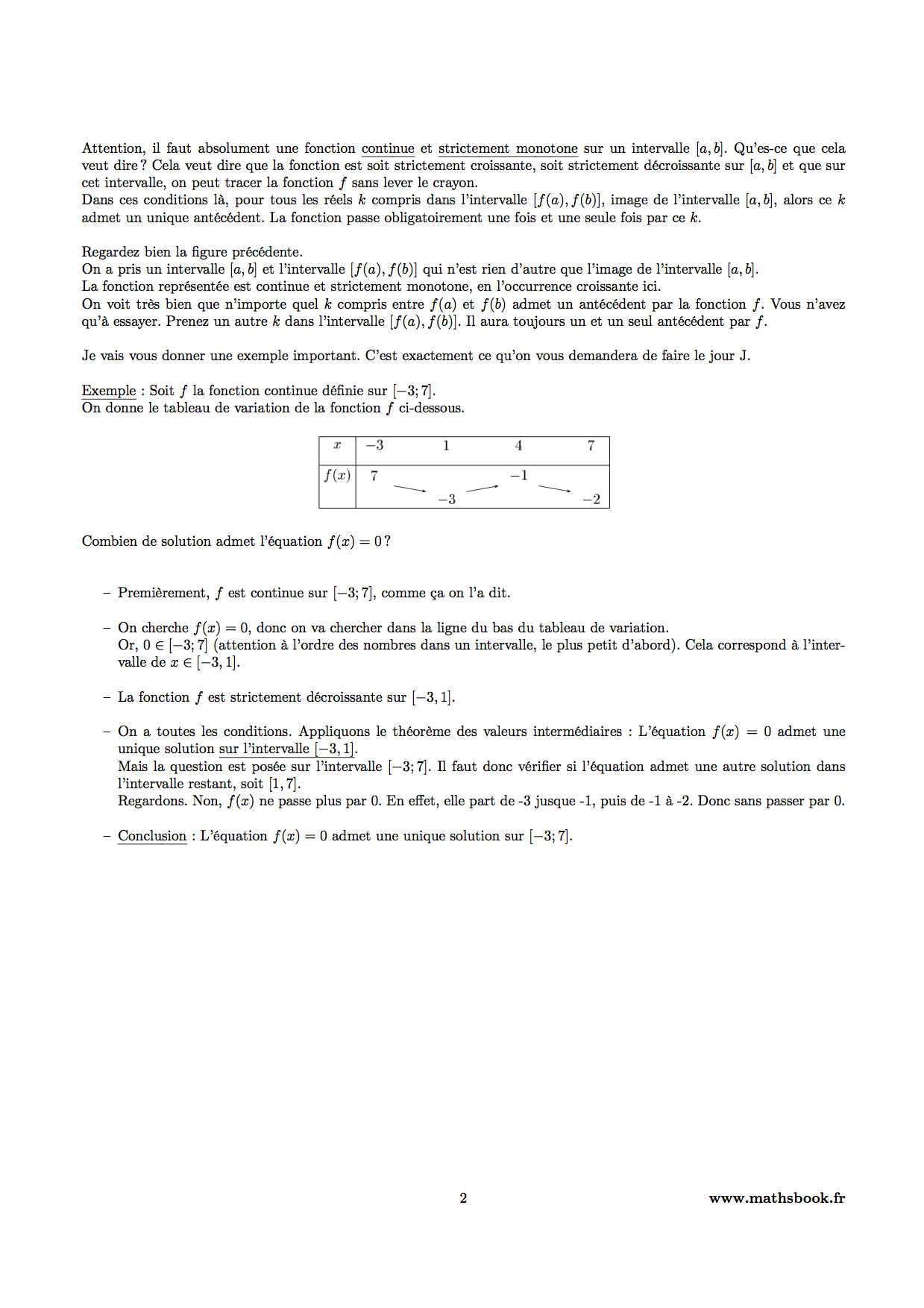 theoreme des valeurs intermediares