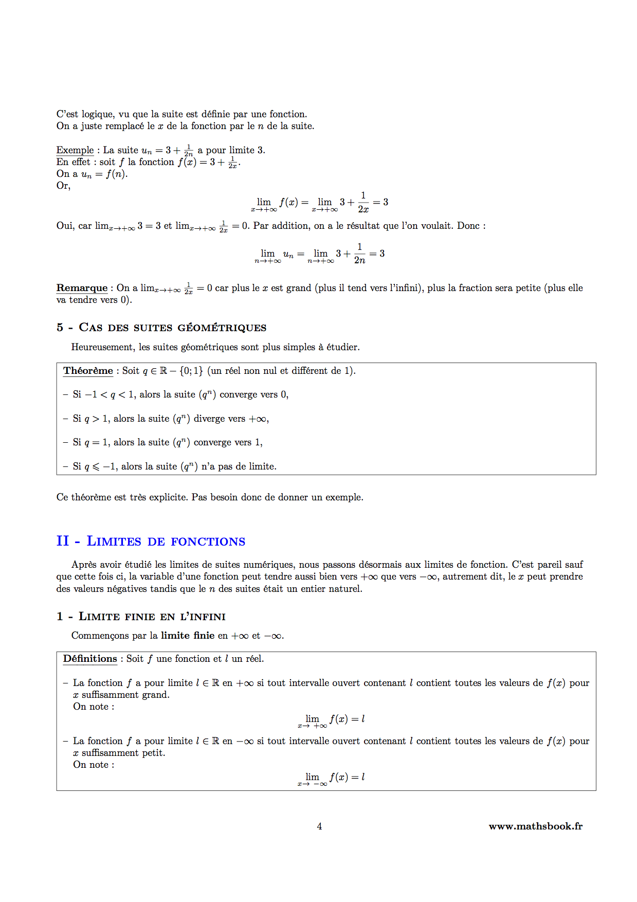 limites suites geometriques