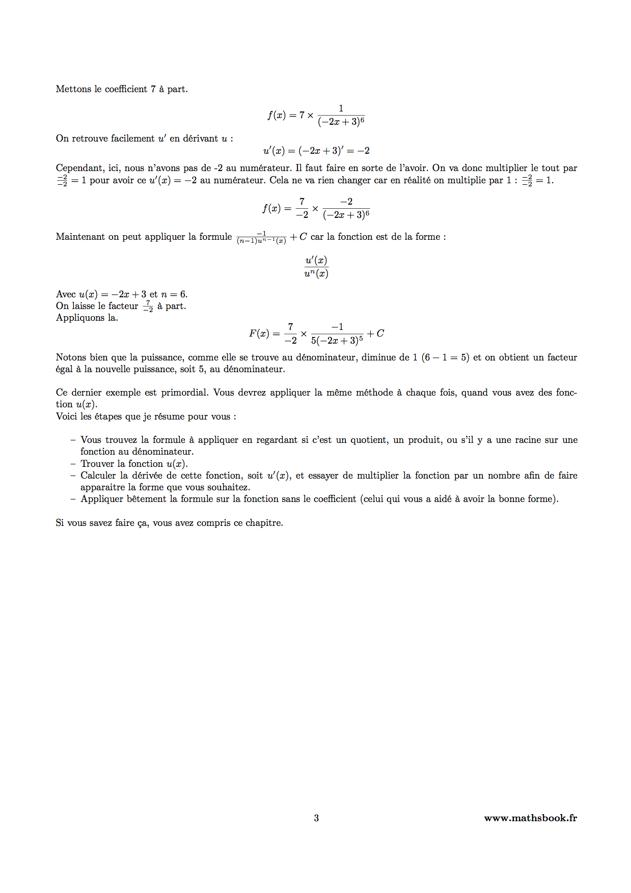 exemple calculs primitives