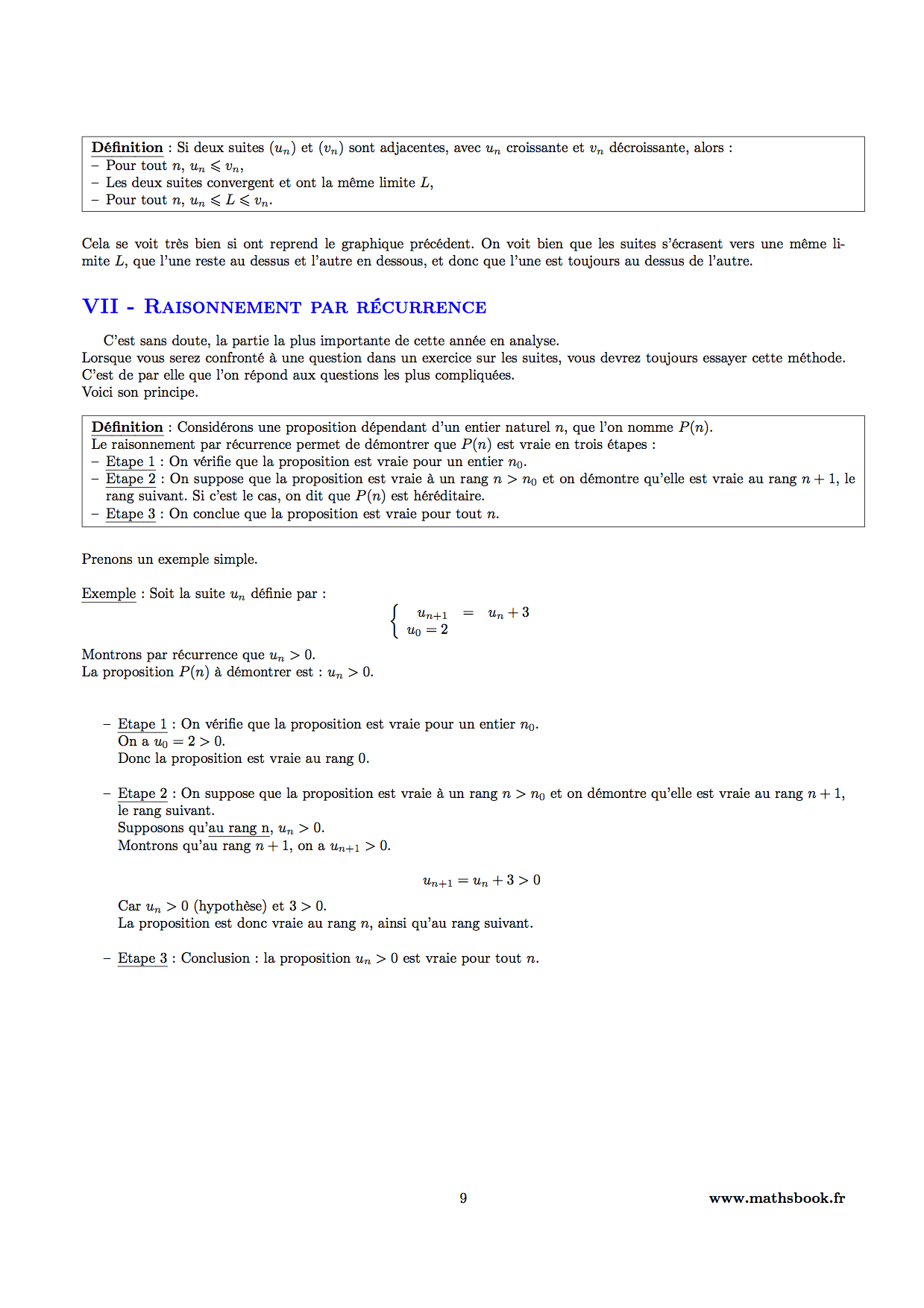 raisonnement par recurrence suite numerique