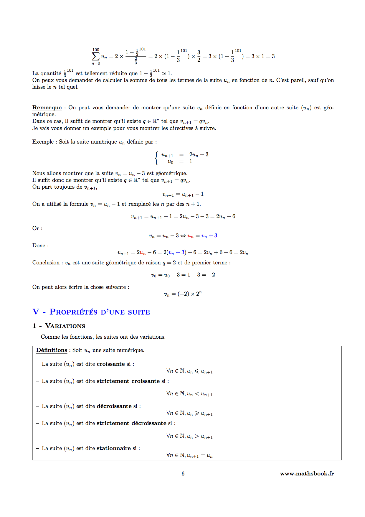 suite geometrique proprietes