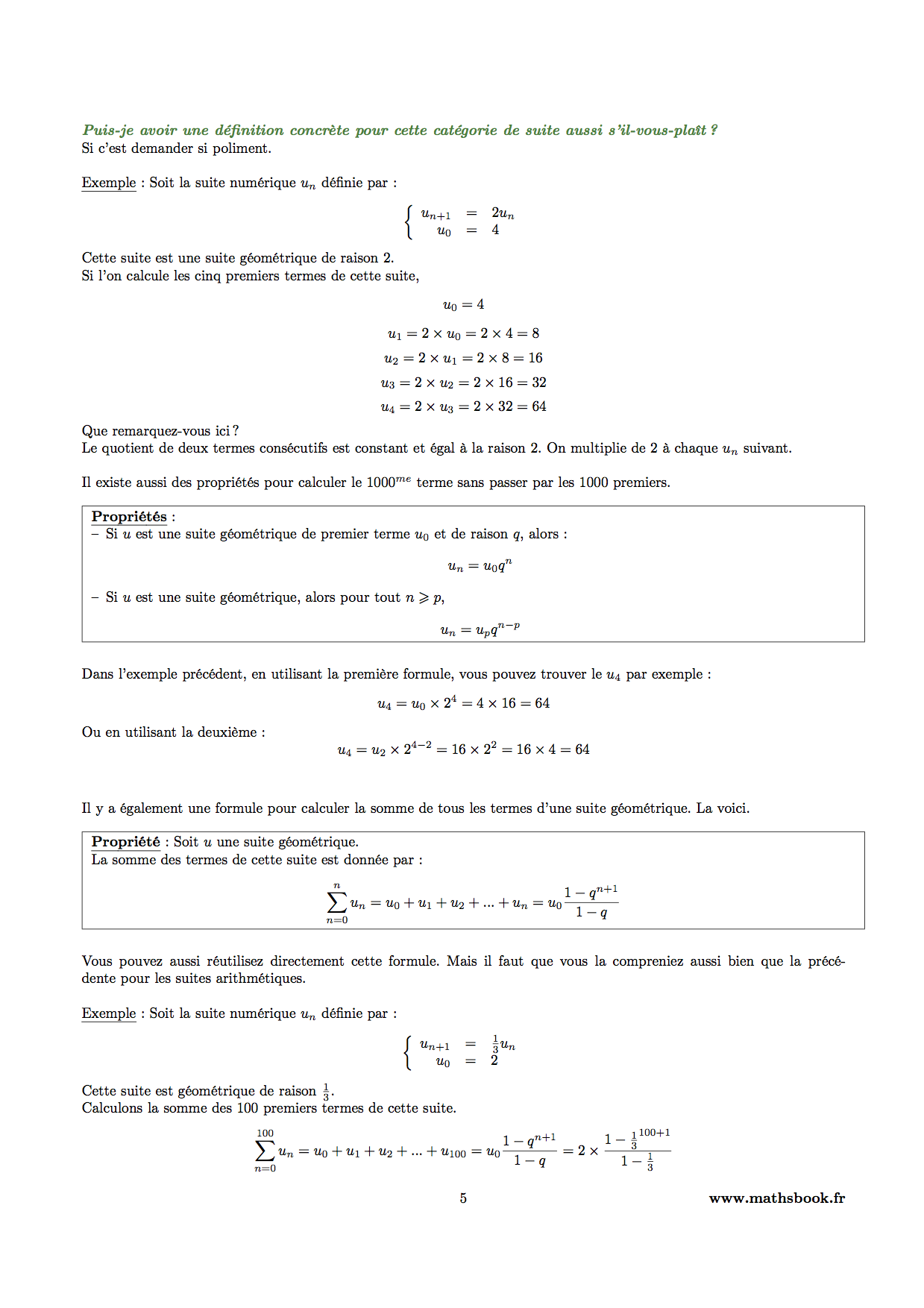 suite geometrique